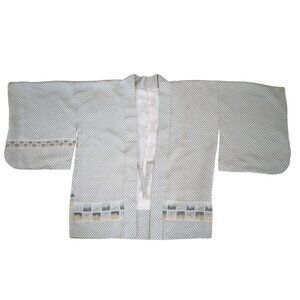 Japanese short Haori kimono jacket Jacquard w Gold thread Unisex